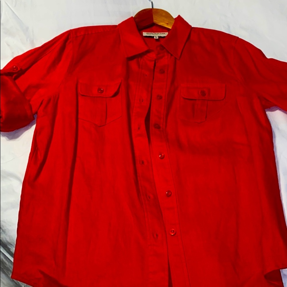 Orange sport button up shirt